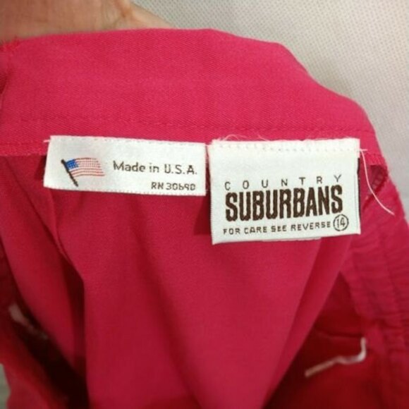 Vintage Country Suburbans Midi Skirt Button Front Women Size 14 Pink Pleated - Picture 5 of 6